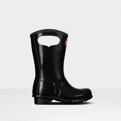 Hunter Original Grab Handle Gloss Rain Boots For Kids - NZ A7189